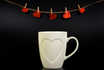 cup of coffee with red heart