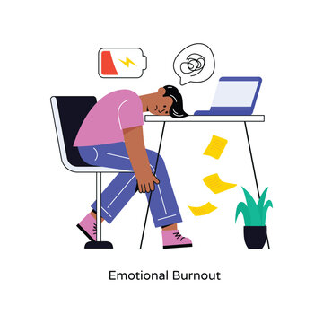 Emotional Burnout Flat Style Design Vector illustration. Stock illustration