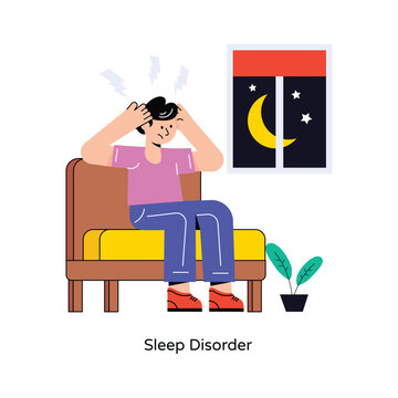 Sleep Disorder  Flat Style Design Vector illustration. Stock illustration