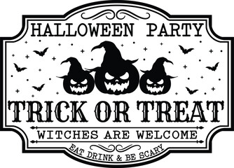 Vintage Halloween Sign SVG Graphic