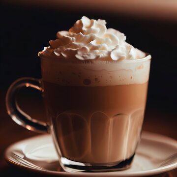 Caffee latte with whipped cream