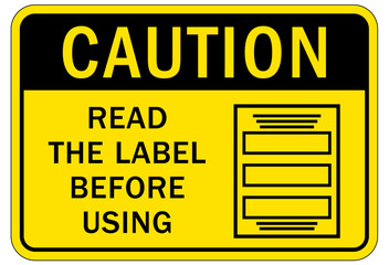 Read manual instruction sign and label