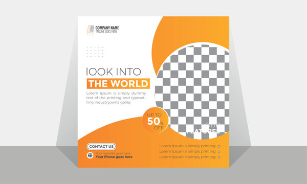 vector travel social media post template or holiday and tour advertisement web banner design