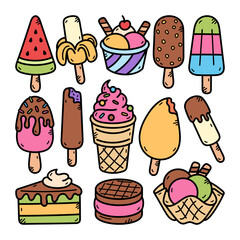 Ice Cream Doodle Illustration