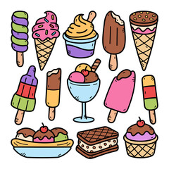 Ice Cream Doodle Illustration