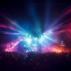 Fototapeta na wymiar Closeup of modern music concert with light effects