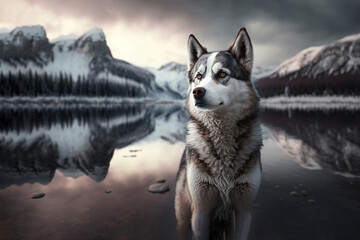 husky dog in Siberia