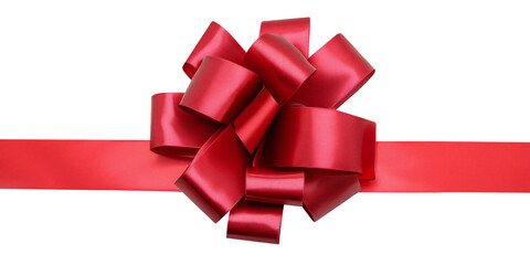 Decorative red bow isolated on background. Design element for gift - obrazy, fototapety, plakaty
