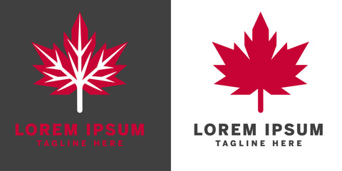 The Maple leaf logo template stands out as a remarkable vector icon illustration