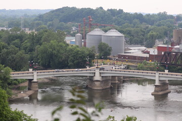 City view of downtown Zanesville, Ohio. 