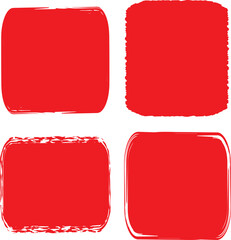 Brush shape box color red vector.
