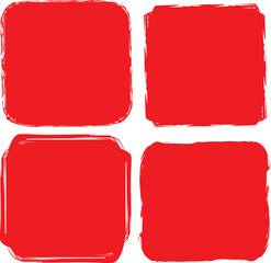 Label brush shape box color red vector.