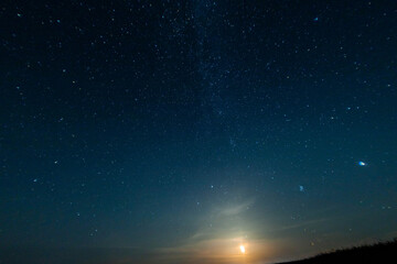 starry night sky, constellations and milky way