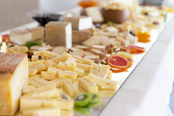 Various cheese buffet.
