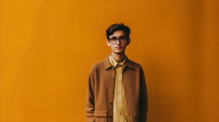 Obraz premium man in a yellow shirt