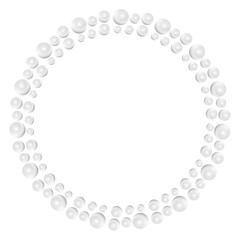 white pearl art drawn round frame
