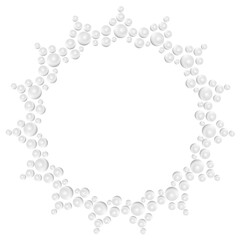 white pearl art drawn round frame