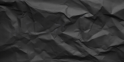 Black crumpled paper background