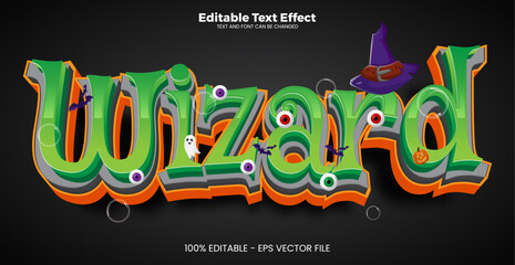 Wizard editable text effect in modern trend style