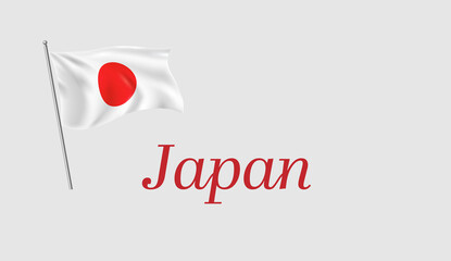 country flag on white japan