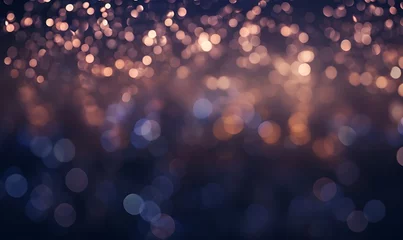 Foto auf Leinwand blurry sparkle light rain drop window night background, ai generative © Miftah