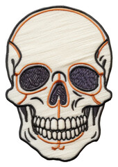 Skull embroidery patch isolated.