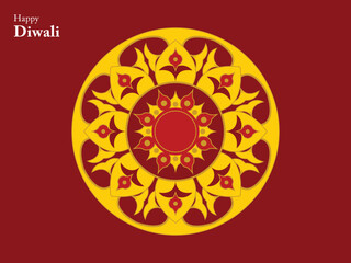 happy diwali hindu traditional ornament lamp festival india element mandala chinese buddha ethnic