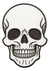 Skull embroidery patch isolated.