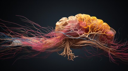 A human brain, showcasing its complex neural pathways and structures