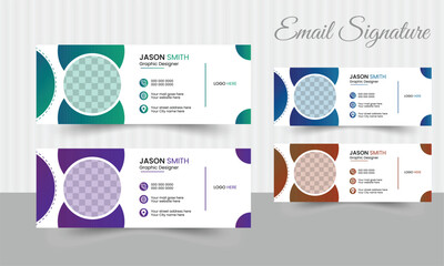 Electric email signature design, organic element and vector template.