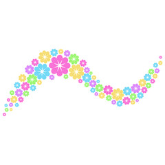 spring art drawn flower wave decor