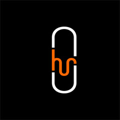 Letter H R logo design with capsule concept.