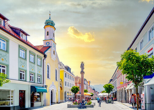 Altstadt, Murnau am Staffelsee, Bayern, Deutschland 
