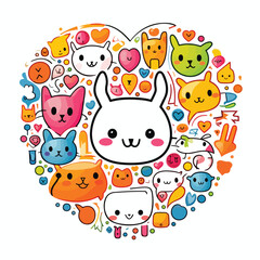 Naklejka premium Fish tshirt design graphic, cute happy kawaii style