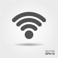 WIFI icon vector, wireless internet sign. Flat icon with shadow.
