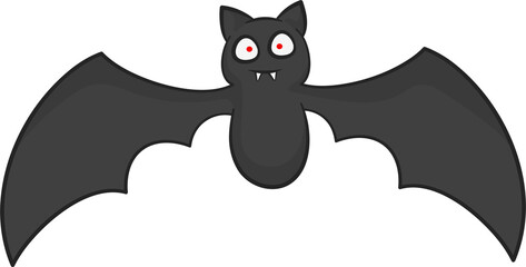 Cute bat flying cartoon.