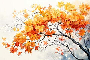 autumn tree with leaves