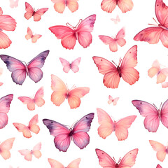 seamless pattern with butterflies,fly,spring,collection,butterflys,beauty,pink,Ai generated	