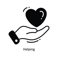 Helping doodle Icon Design illustration. Ecommerce and shopping Symbol on White background EPS 10 File