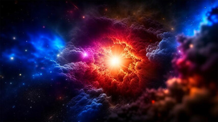 Fototapeta na wymiar Space galaxy colorful supernova star background, universe magic starry sky, gas cloud in deep outer cosmos.