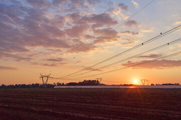 Sunset in the pontine countryside, Italy