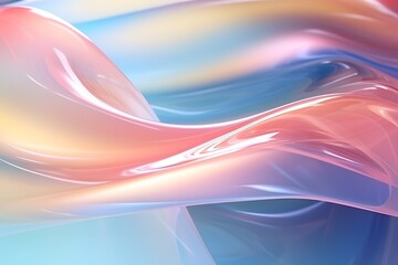 Abstract transparent glossy glass wave background.