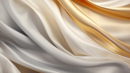 gold and silver silk background - generative ai