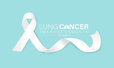 Lung cancer awareness month - November .Banner, poster, card, background design.