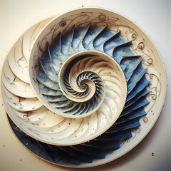 Asymmetric Fibonacci spiral - Abstract Art