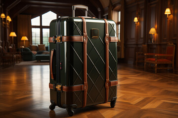 travel suitcase in the hall of the hotel ,travel concept