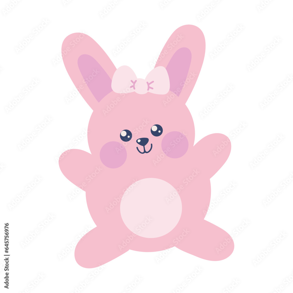 Poster baby rabbit toy icon