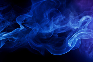 Generative ai collage image picture of blue fog mist air flying illuminated by vivid neon filter