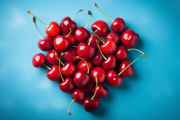 Close up food photography of juicy tasty red color cherry generative AI concept