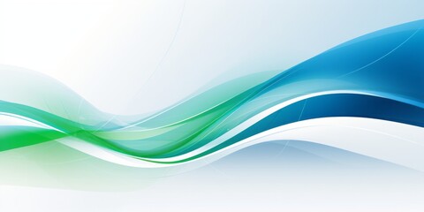 Fototapeta premium Abstract Vector: Green and Blue Lines with White Sparkles in a Stylish White and Blue Artistic Composition